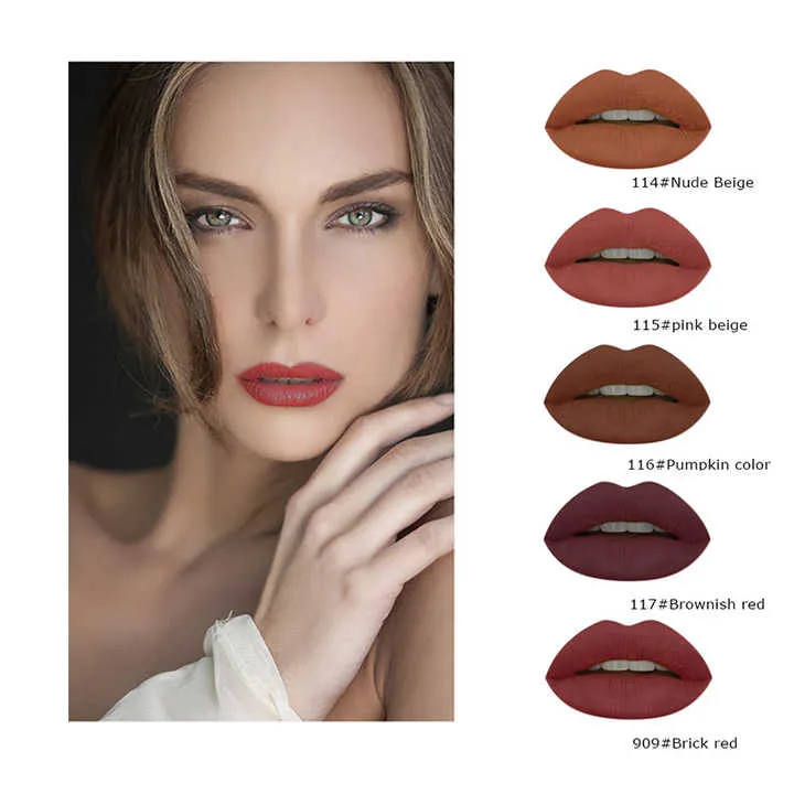 مجموعة أحمر شفاه مطفي من 5 ألوان -  Colors Matte Lipstick