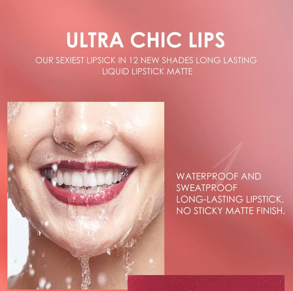12-Piece Velvet Matte Lipstick and Liner Collection – Long-Lasting, Waterproof Makeup Gift Set
