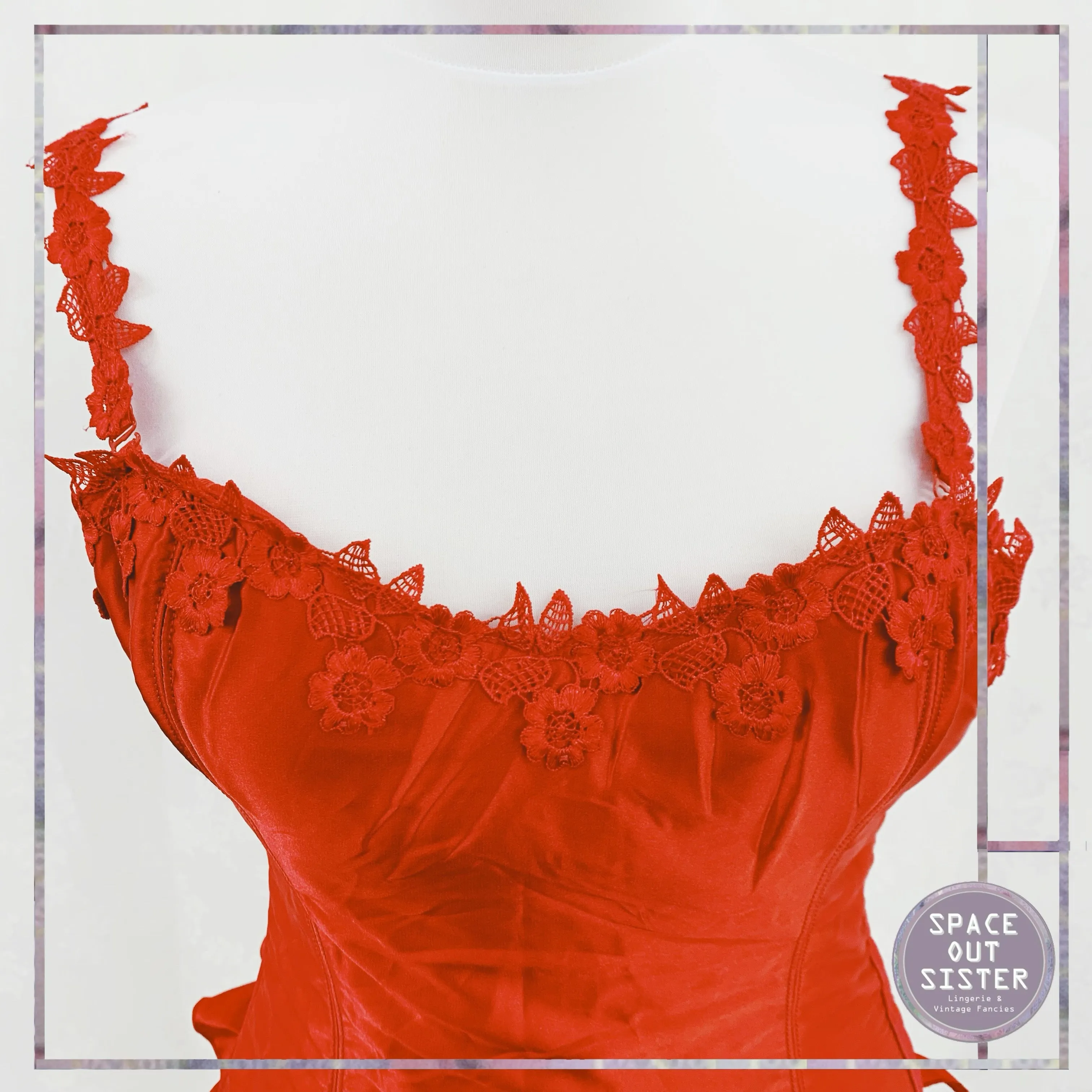 1990s Lipstick Red Basque