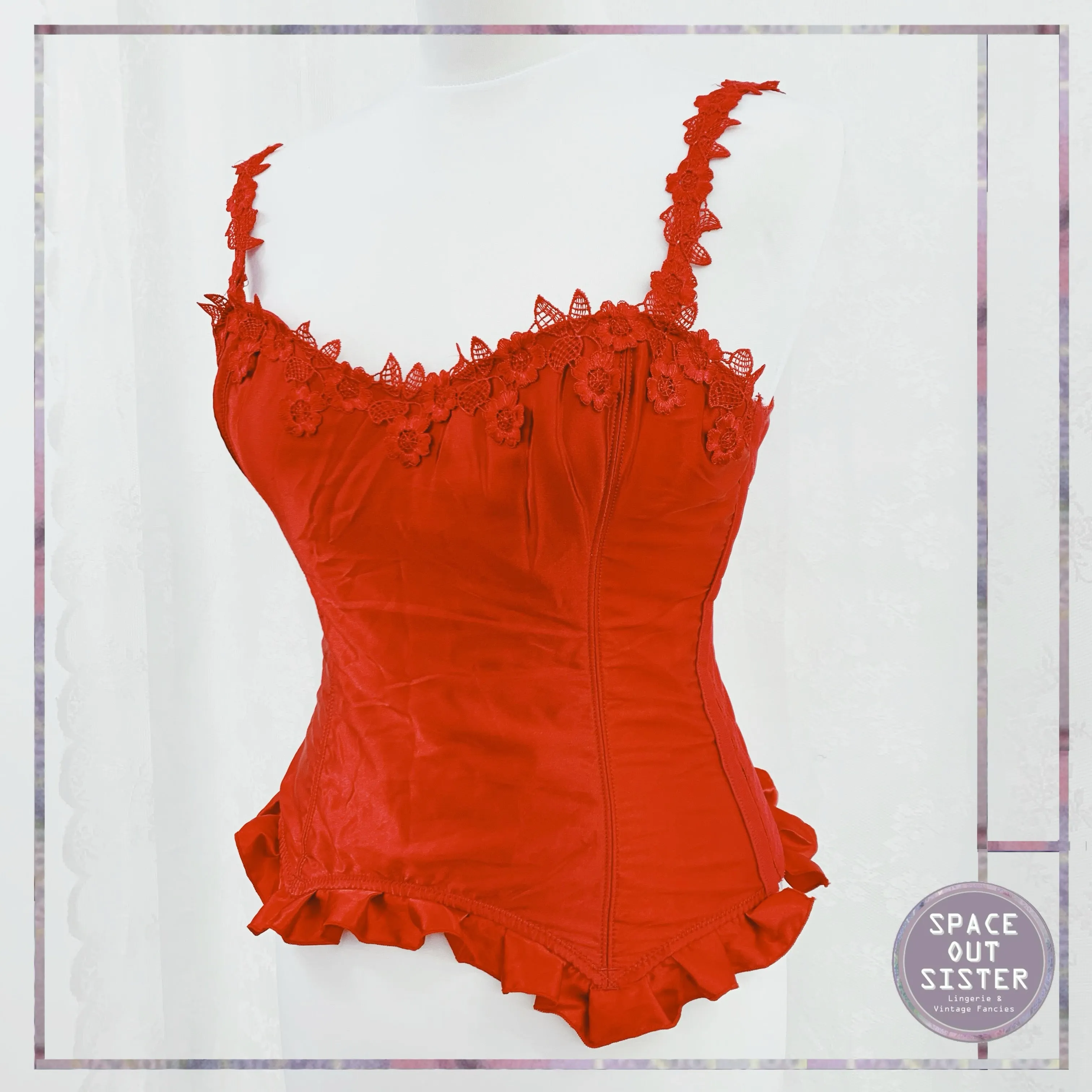 1990s Lipstick Red Basque