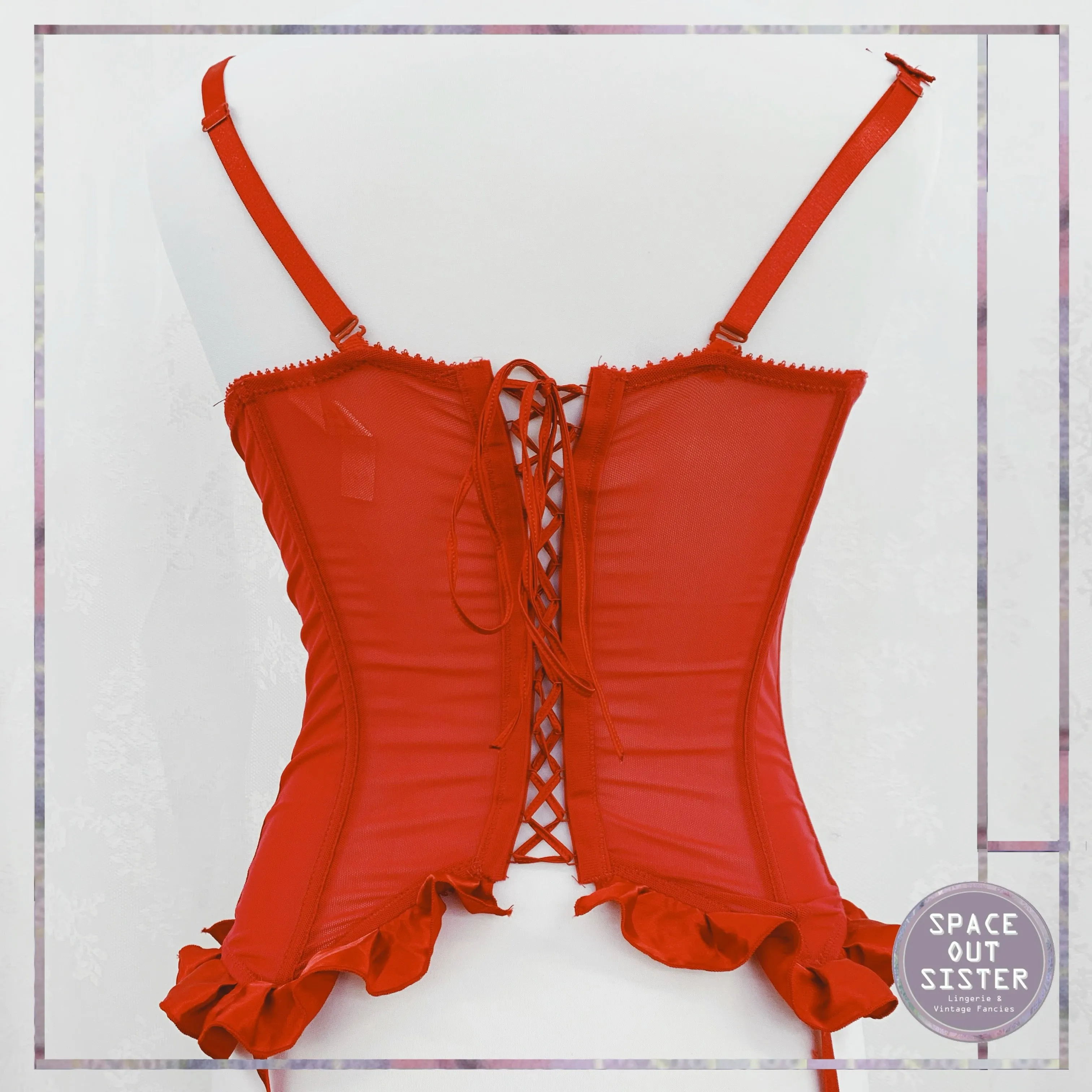 1990s Lipstick Red Basque