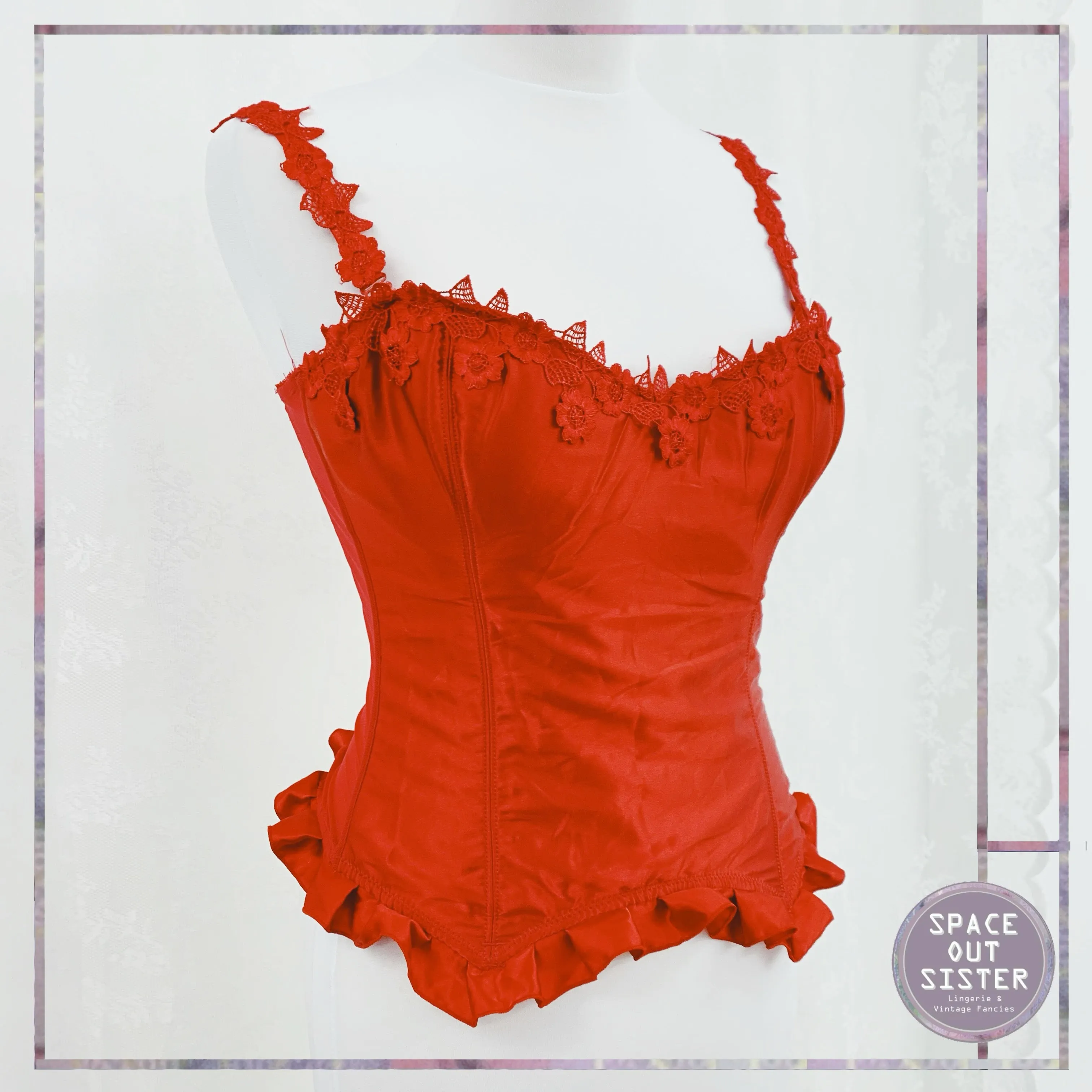 1990s Lipstick Red Basque