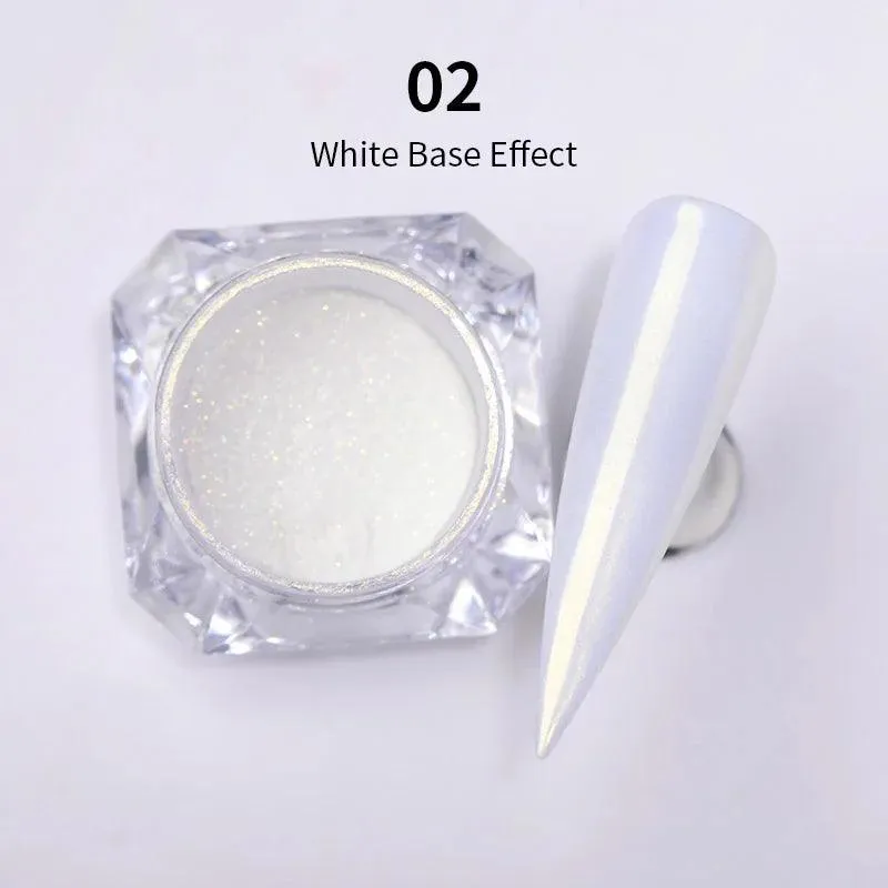Aurora Chrome Nail Art Kit: Radiant Glitter Powder & Mirror Pigment