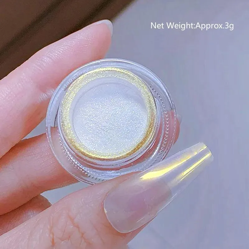 Aurora Chrome Nail Art Kit: Radiant Glitter Powder & Mirror Pigment