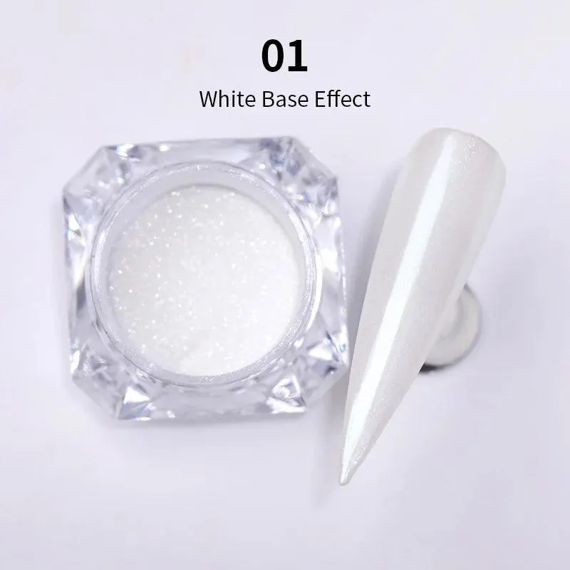 Aurora Chrome Nail Art Kit: Radiant Glitter Powder & Mirror Pigment