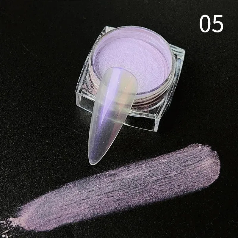 Aurora Chrome Nail Art Kit: Radiant Glitter Powder & Mirror Pigment