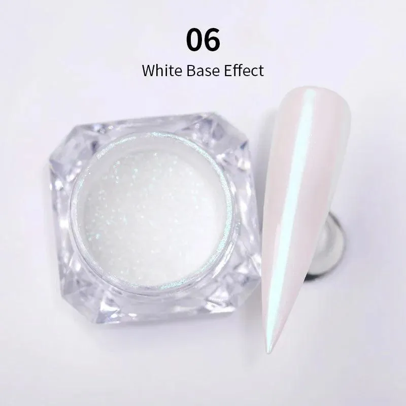 Aurora Chrome Nail Art Kit: Radiant Glitter Powder & Mirror Pigment