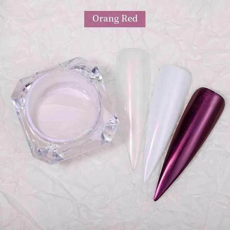 Aurora Chrome Nail Art Kit: Radiant Glitter Powder & Mirror Pigment