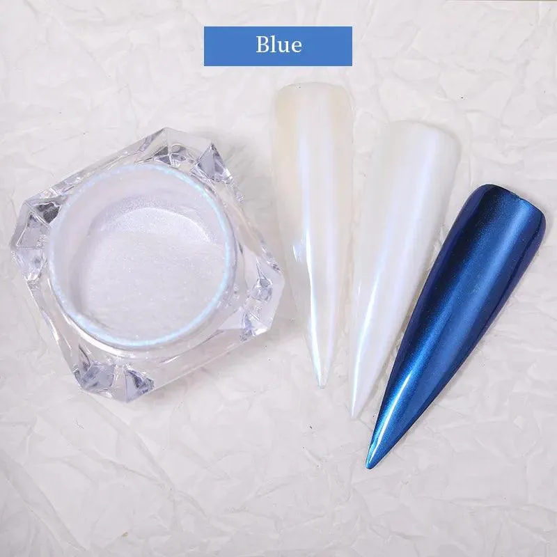 Aurora Chrome Nail Art Kit: Radiant Glitter Powder & Mirror Pigment