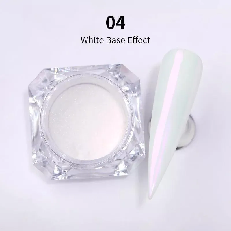 Aurora Chrome Nail Art Kit: Radiant Glitter Powder & Mirror Pigment