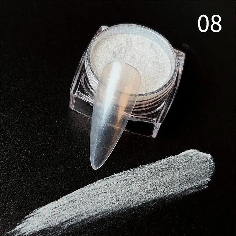 Aurora Chrome Nail Art Kit: Radiant Glitter Powder & Mirror Pigment