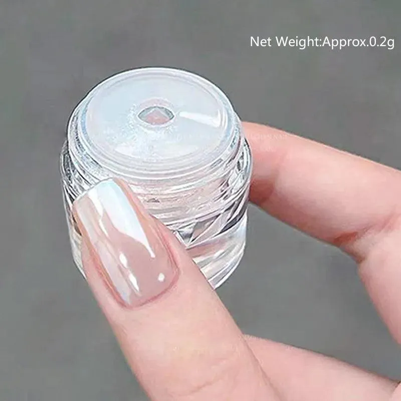 Aurora Chrome Nail Art Kit: Radiant Glitter Powder & Mirror Pigment