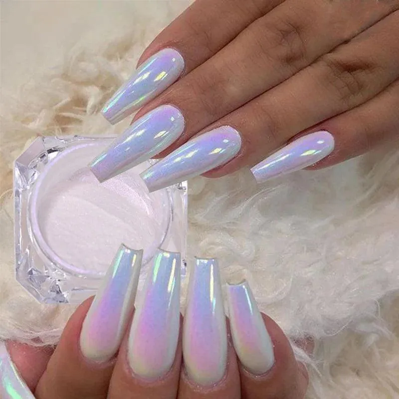 Aurora Chrome Nail Art Kit: Radiant Glitter Powder & Mirror Pigment