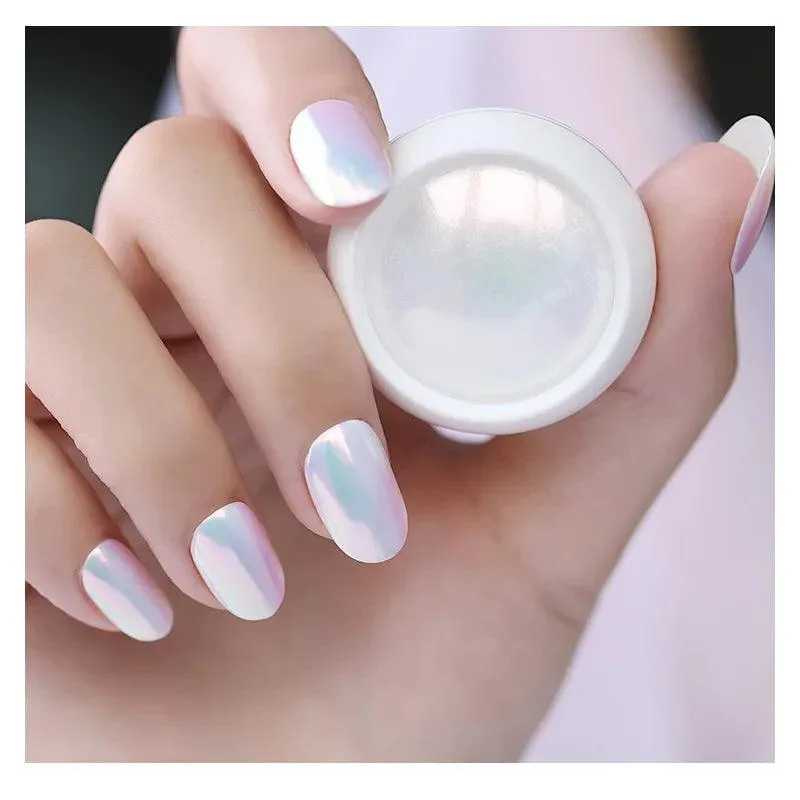 Aurora Chrome Nail Art Kit: Radiant Glitter Powder & Mirror Pigment