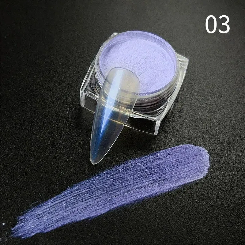 Aurora Chrome Nail Art Kit: Radiant Glitter Powder & Mirror Pigment