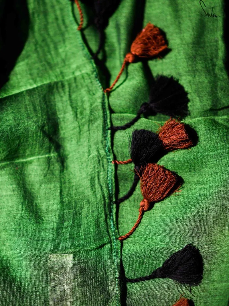 Kiwi Green Modal Liva Saree