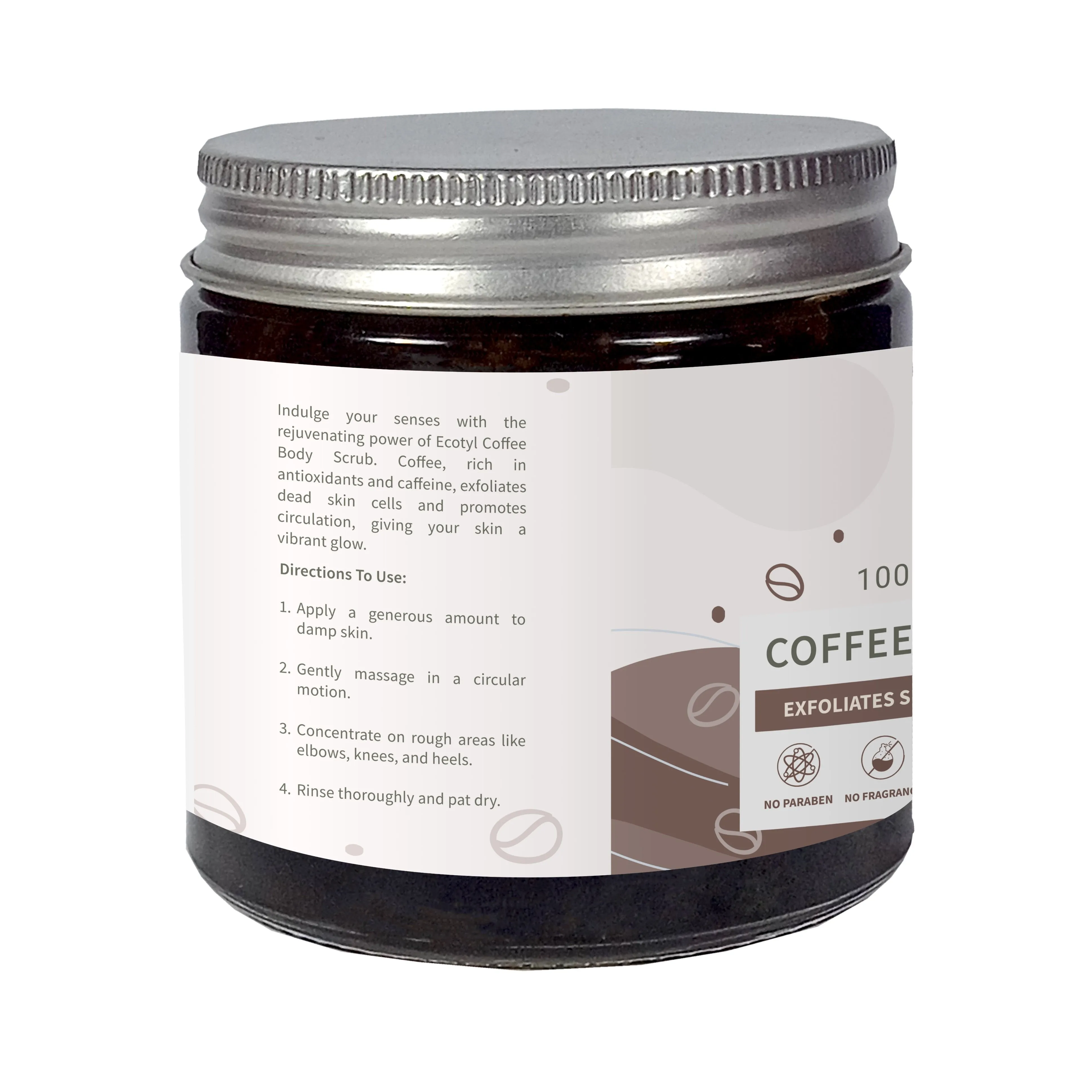 Natural Coffee Body Scrub No Silicones & Mineral Oil