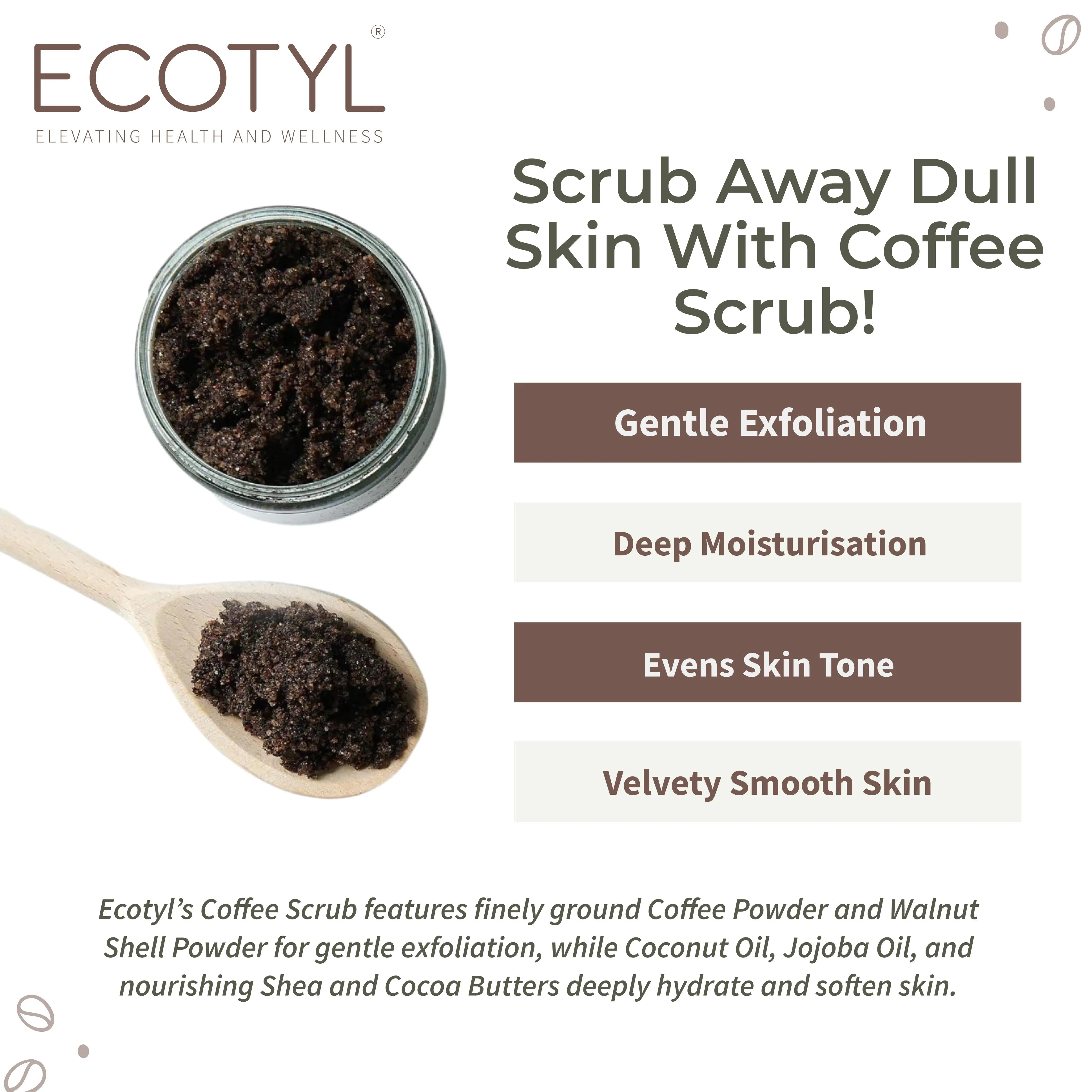 Natural Coffee Body Scrub No Silicones & Mineral Oil