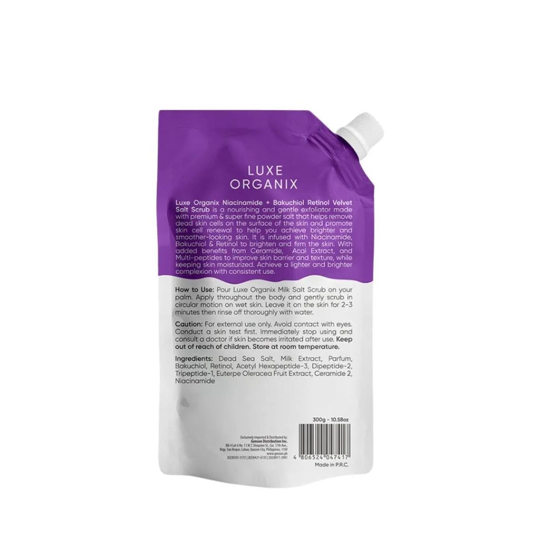 Niacinamide   Bakuchiol Retinol Velvet Salt Scrub 300g