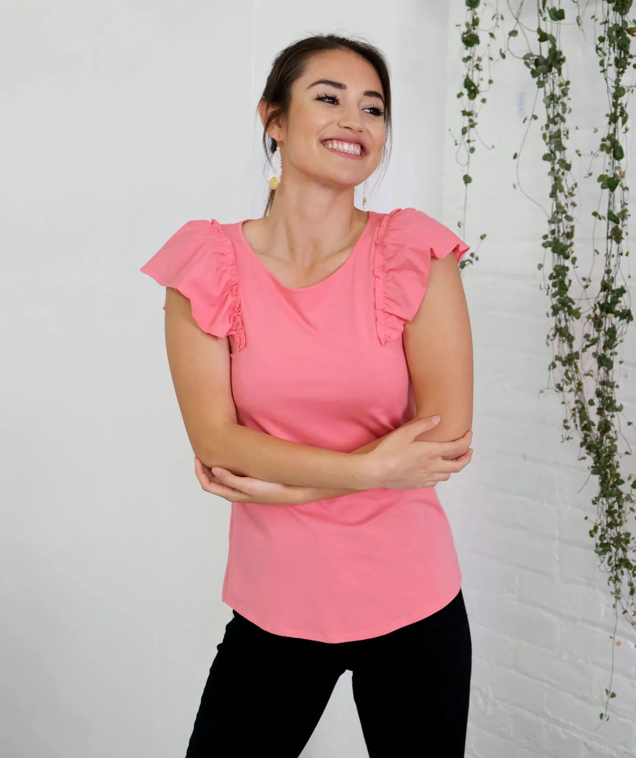 NICOLE top in Pink Lipstick