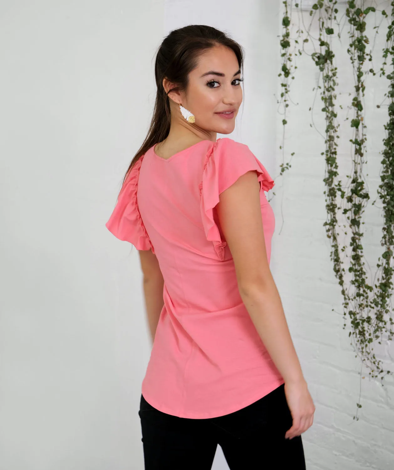 NICOLE top in Pink Lipstick