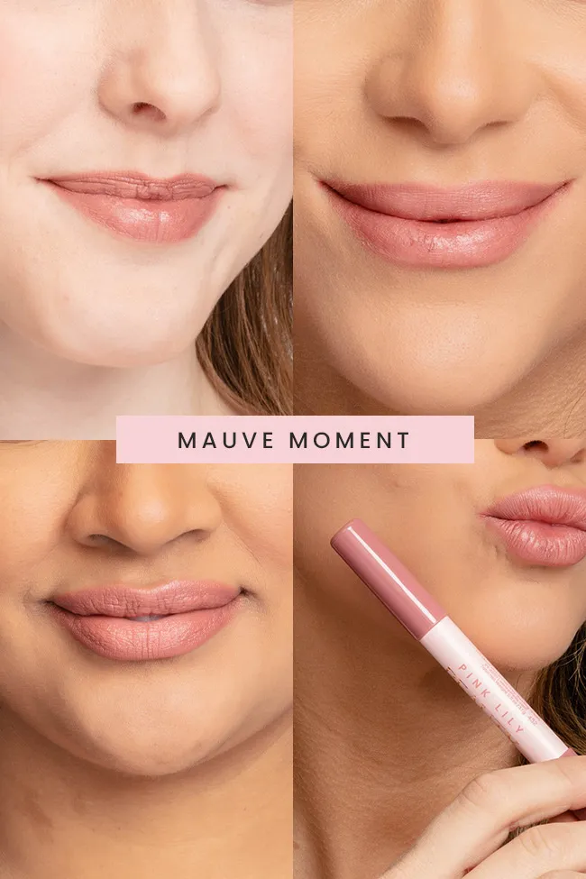 Pink Lily Beauty Double Bloom Dual Lipstick and Lip Liner - Mauve Moment FINAL SALE