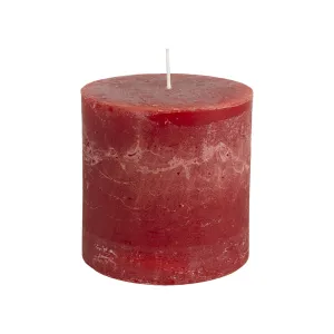 Rustic Pillar Candle - Lipstick Red