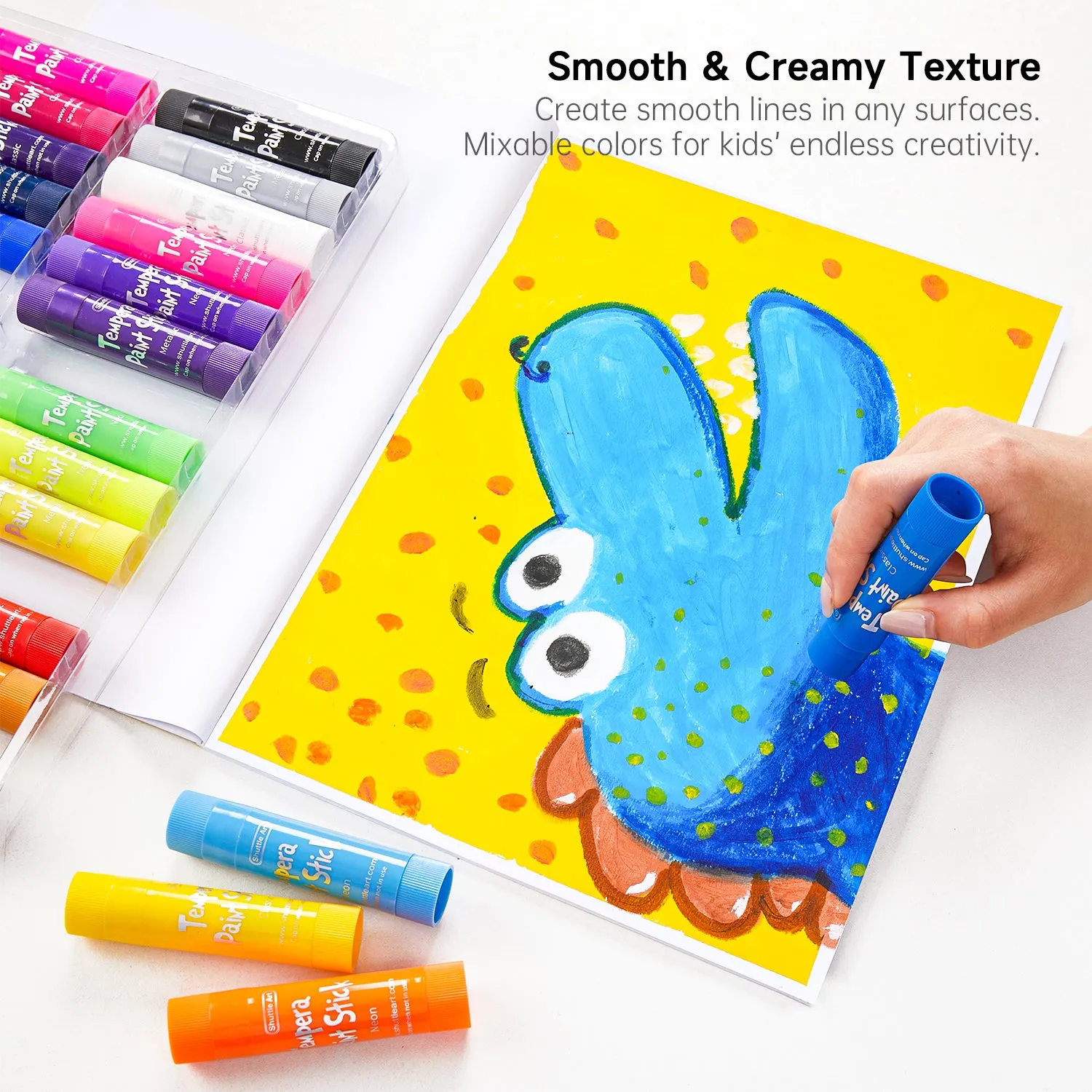 Washable Tempera Paint Sticks - Set of 32